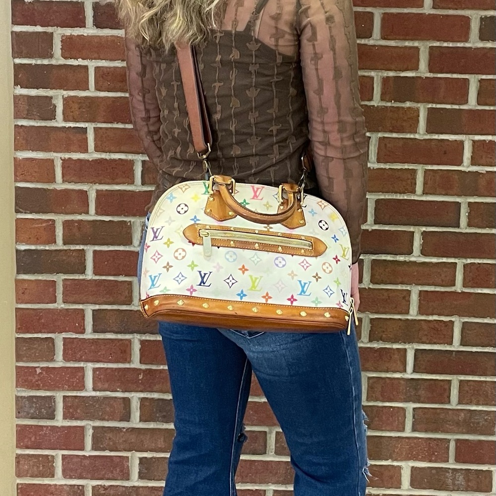 Louis Vuitton White Multicolor Monogram Alma